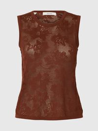 KOLSUZ TRIKO BLUZ ÖRGÜ ÜST, Cherry Mahogany, highres