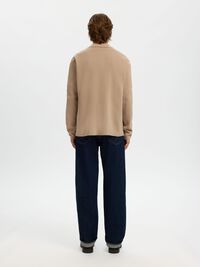 RELAXED FIT KNITTED CARDIGAN, Savannah Tan, highres
