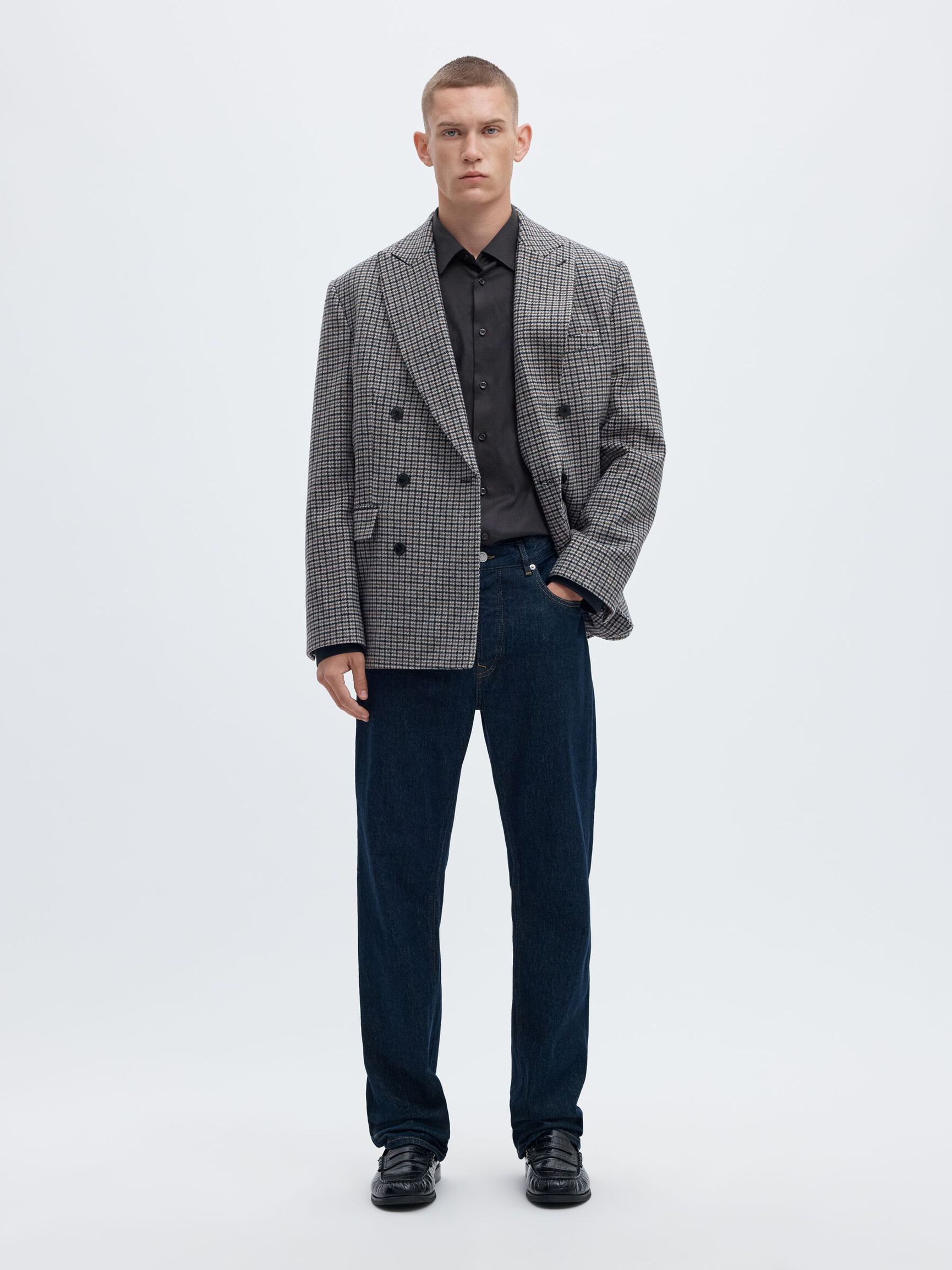 SLIM FIT GÖMLEK GÖMLEK, Black, highres