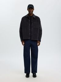 CORDUROY SHIRT, Black, highres