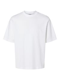LOOSE FIT BISIKLET YAKA TIŞÖRT TIŞÖRT, Bright White, highres