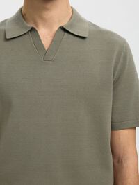 KNITTED KNITTED POLO SHIRT, Vetiver, highres