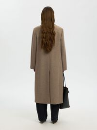 WOOL BLEND COAT, Chocolate Chip, highres