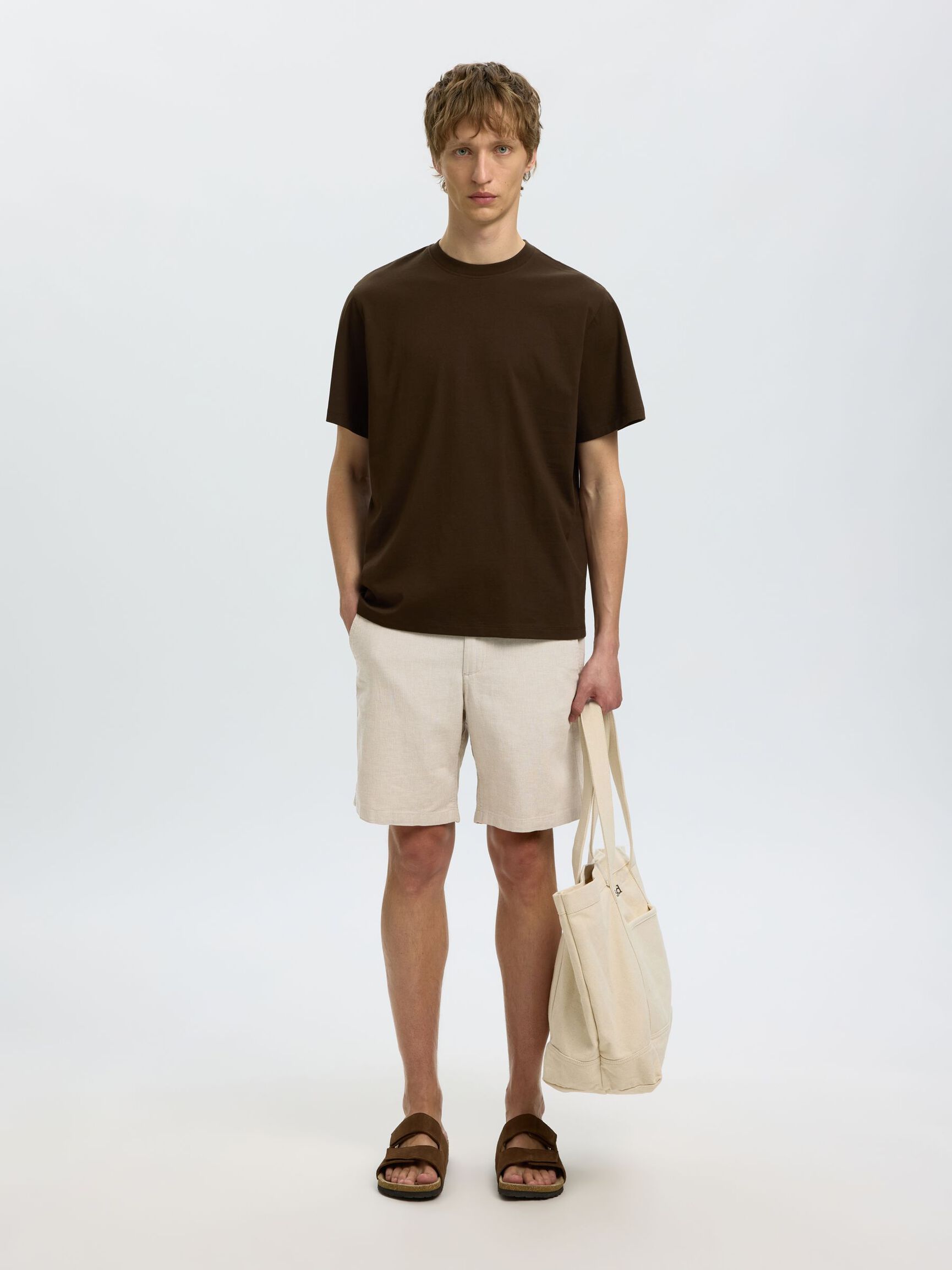 KETEN KARIŞIMLI ŞORT ŞORT, Pure Cashmere, highres