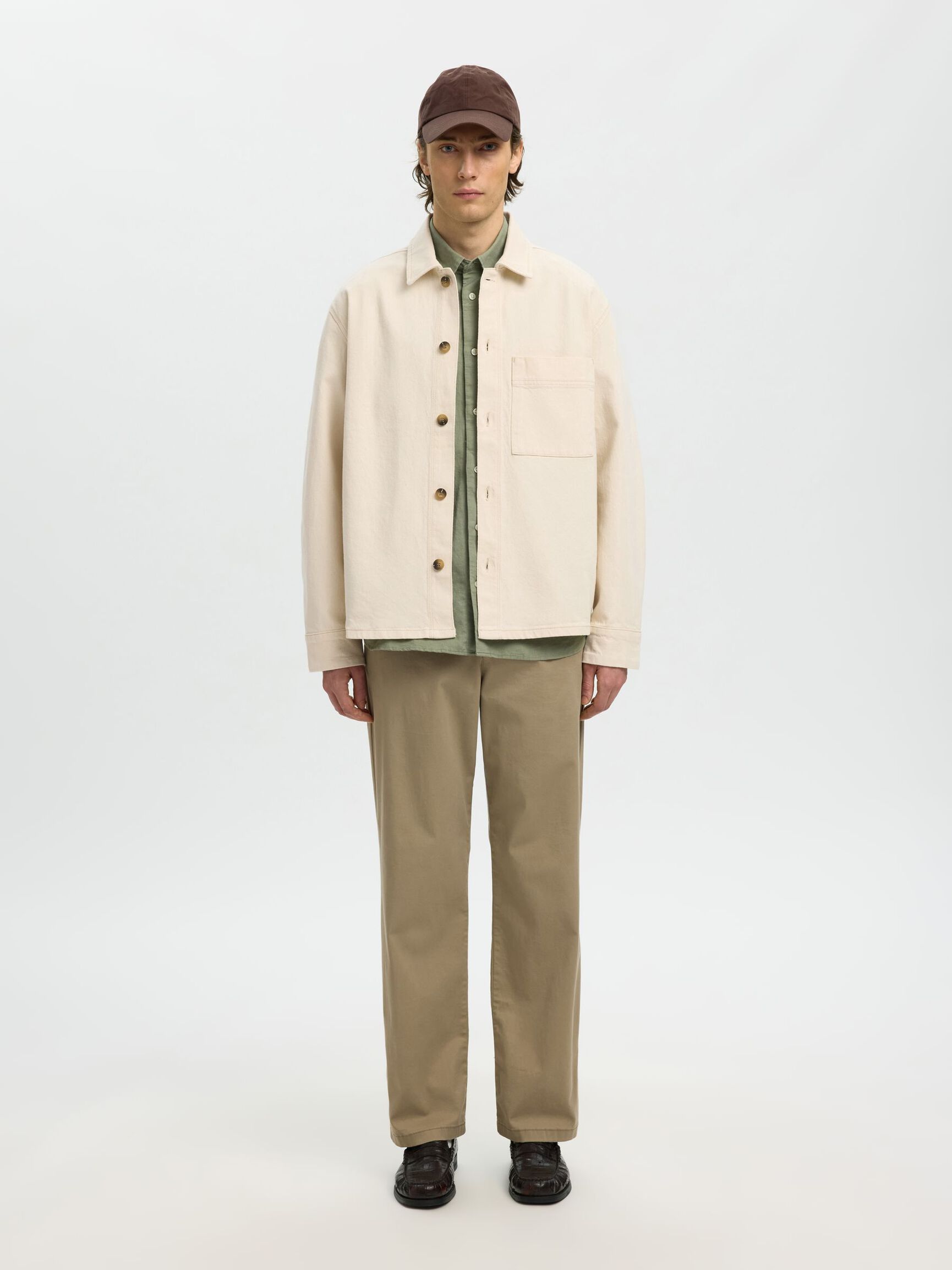 REGULAR FIT OVERSHIRT KOT GÖMLEK, Ecru, highres