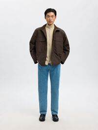 ZIPPED HIGH NECK PULLOVER, Oatmeal, highres