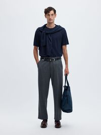 KISA KOLLU BISIKLET YAKA TRIKO KISA KOLLU TIŞÖRT, Navy Blazer, highres