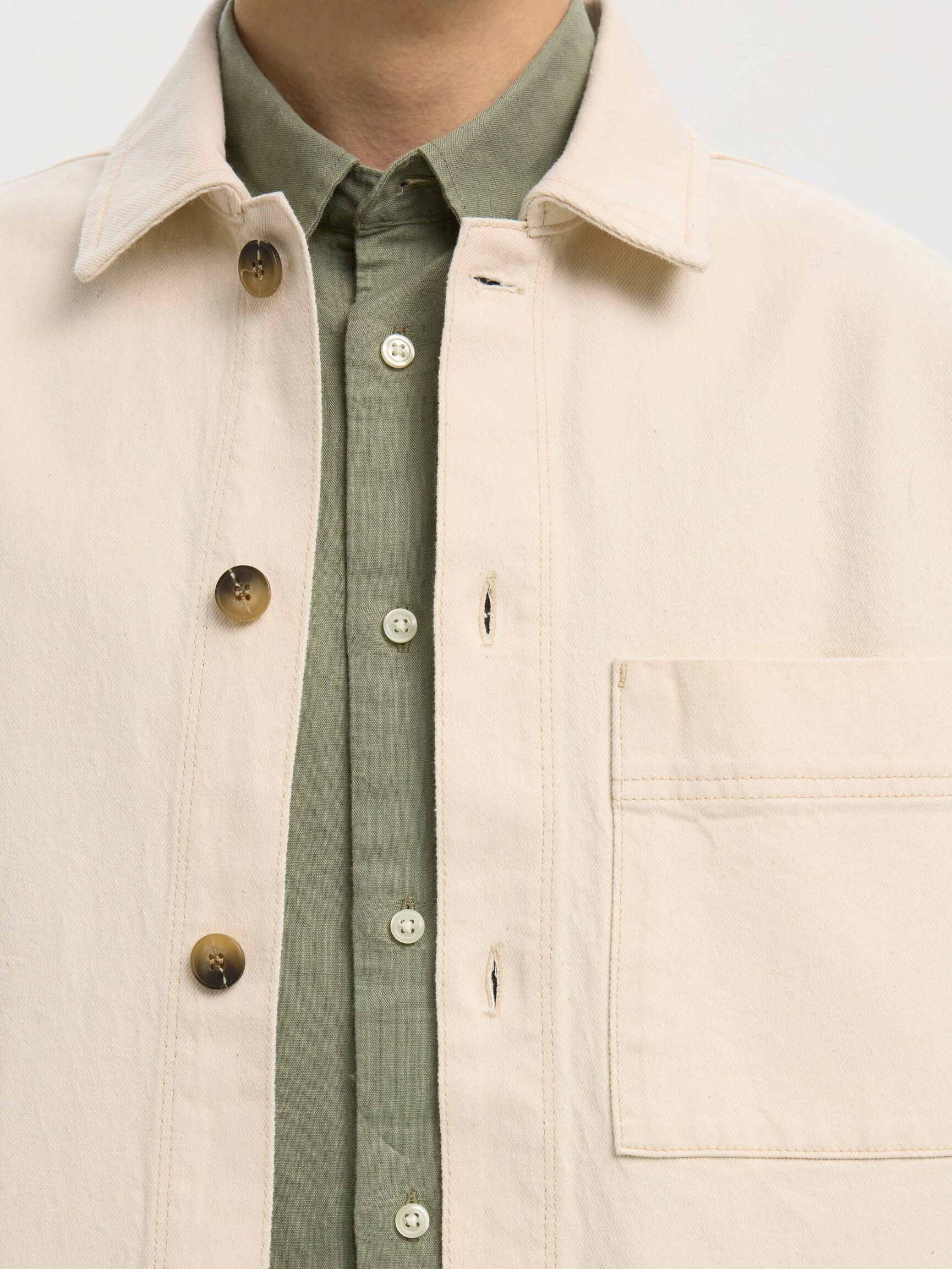 REGULAR FIT OVERSHIRT KOT GÖMLEK, Ecru, highres