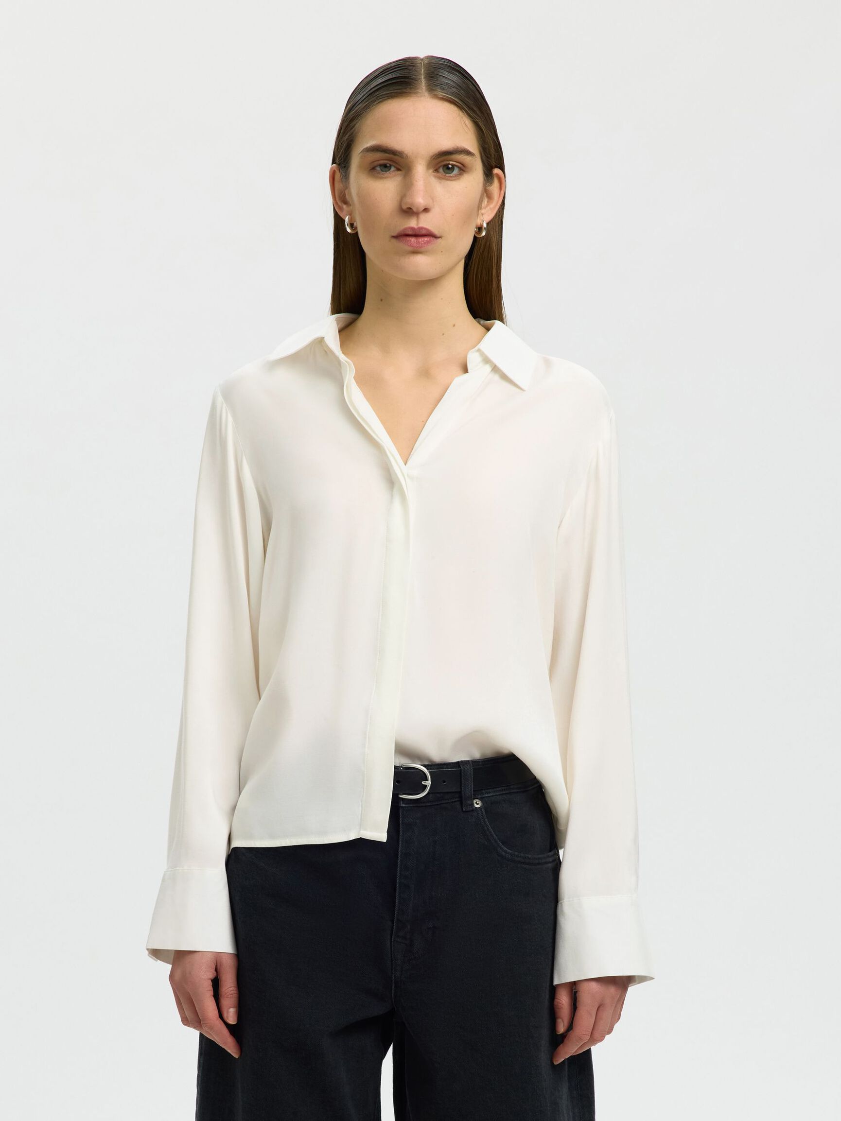 REGULAR FIT UZUN KOLLU GÖMLEK UZUN KOLLU GÖMLEK, Egret, highres