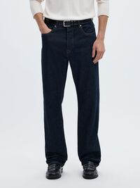 196 STRAIGHT FIT JEANS, Dark Blue Denim, highres
