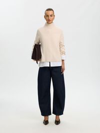 CASHMERE BLEND PULLOVER, Snow White, highres