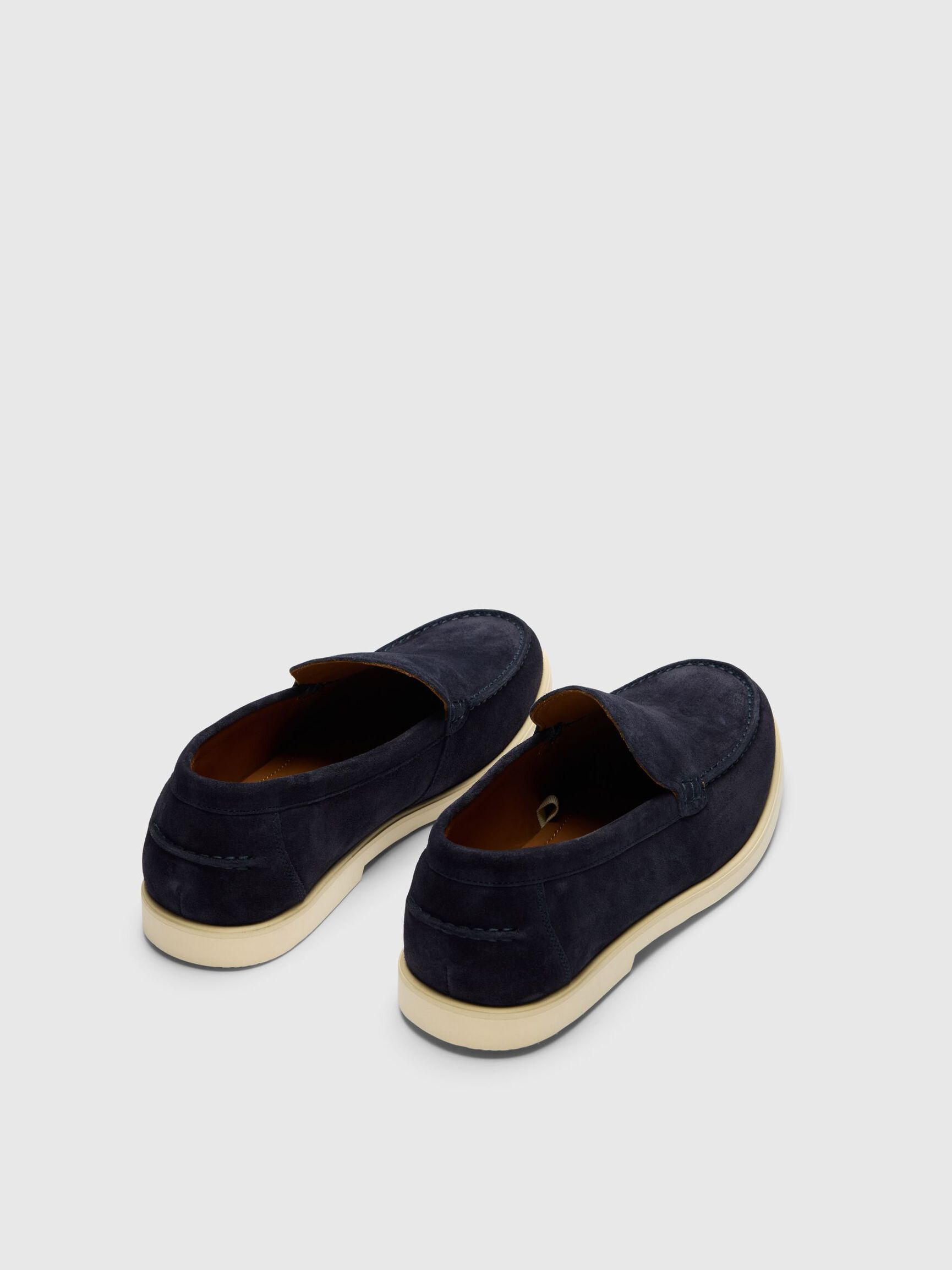 SLIP ON SUEDE LOAFERS, Dark Navy, highres