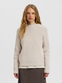 WOOL PULLOVER, Silver Birch, highres