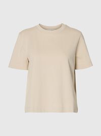 BOXY T-SHIRT, Oatmeal, highres