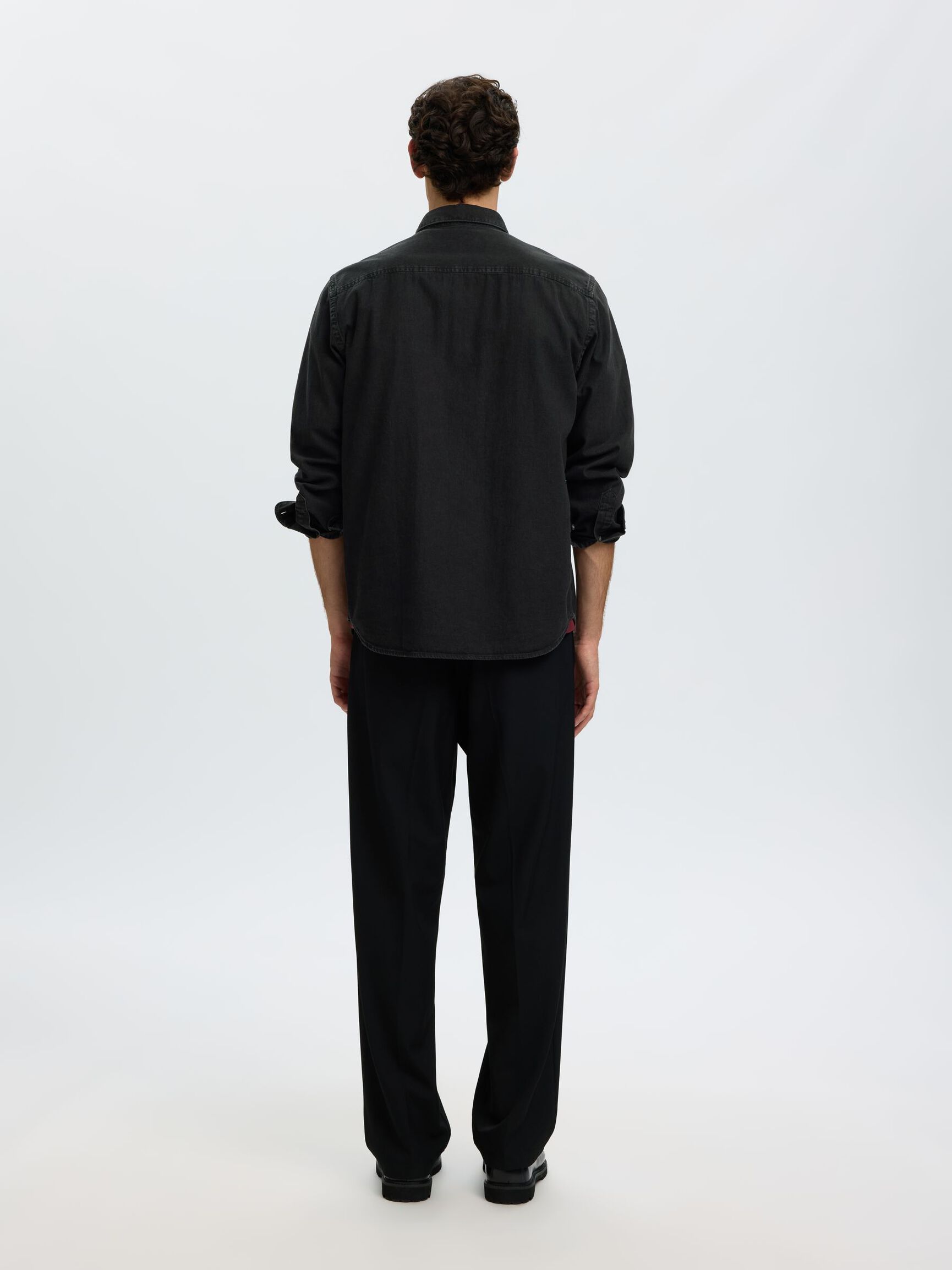 REGULAR FIT DENIM GÖMLEK, Black Denim, highres