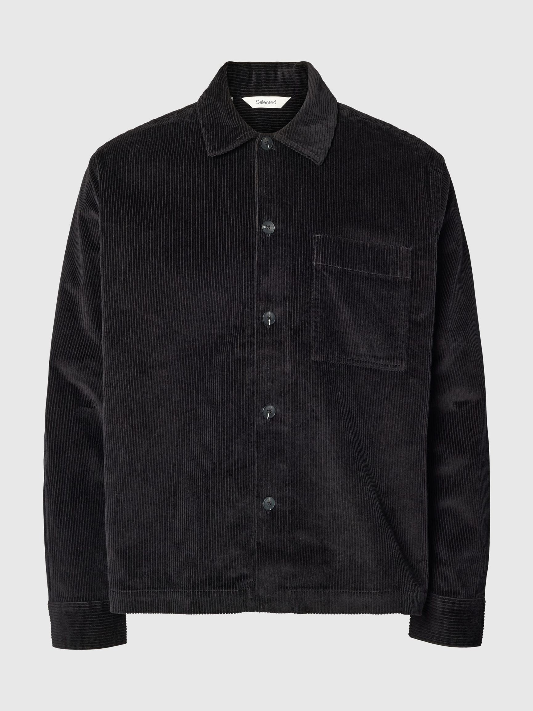 CORDUROY SHIRT, Black, highres