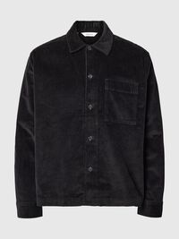 CORDUROY SHIRT, Black, highres