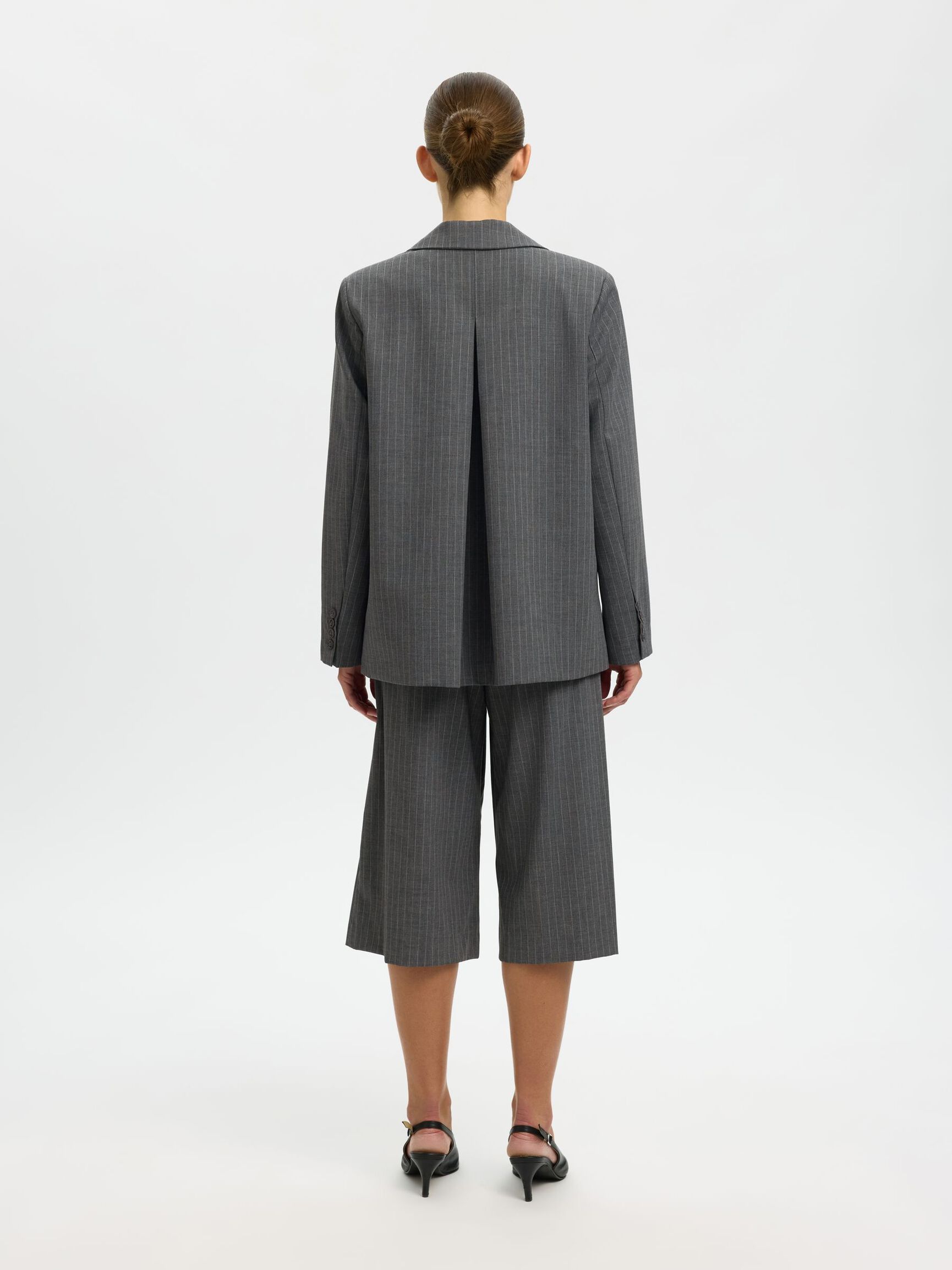 OVERSIZED PINSTRIPED BLAZER, Cool Grey, highres