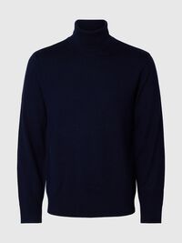 YUMUŞAK DOKULU MERINO BALIKÇI YAKA TRIKO BALIKÇI YAKA, Navy Blazer, highres