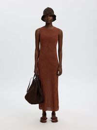 KOLSUZ TRIKO ELBISE MAXI ELBISE, Cherry Mahogany, highres