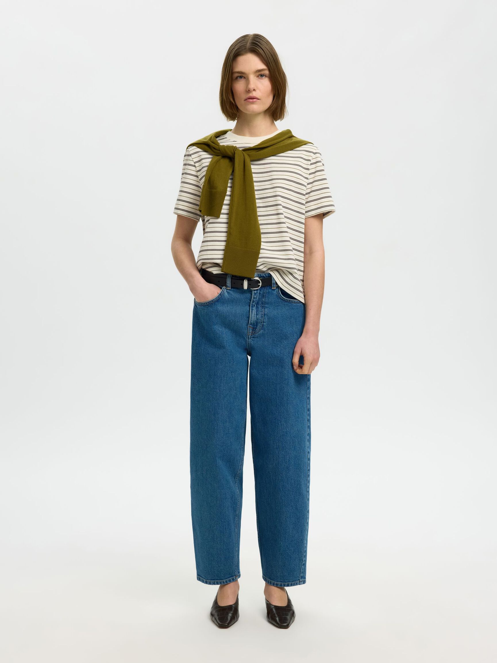 STRIPED BOXY FIT T-SHIRT, Delicioso, highres
