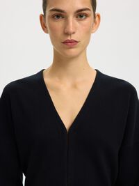 COTTON CARDIGAN, Black, highres