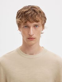 MERINO YÜN BISIKLET YAKA KAZAK, Oatmeal, highres
