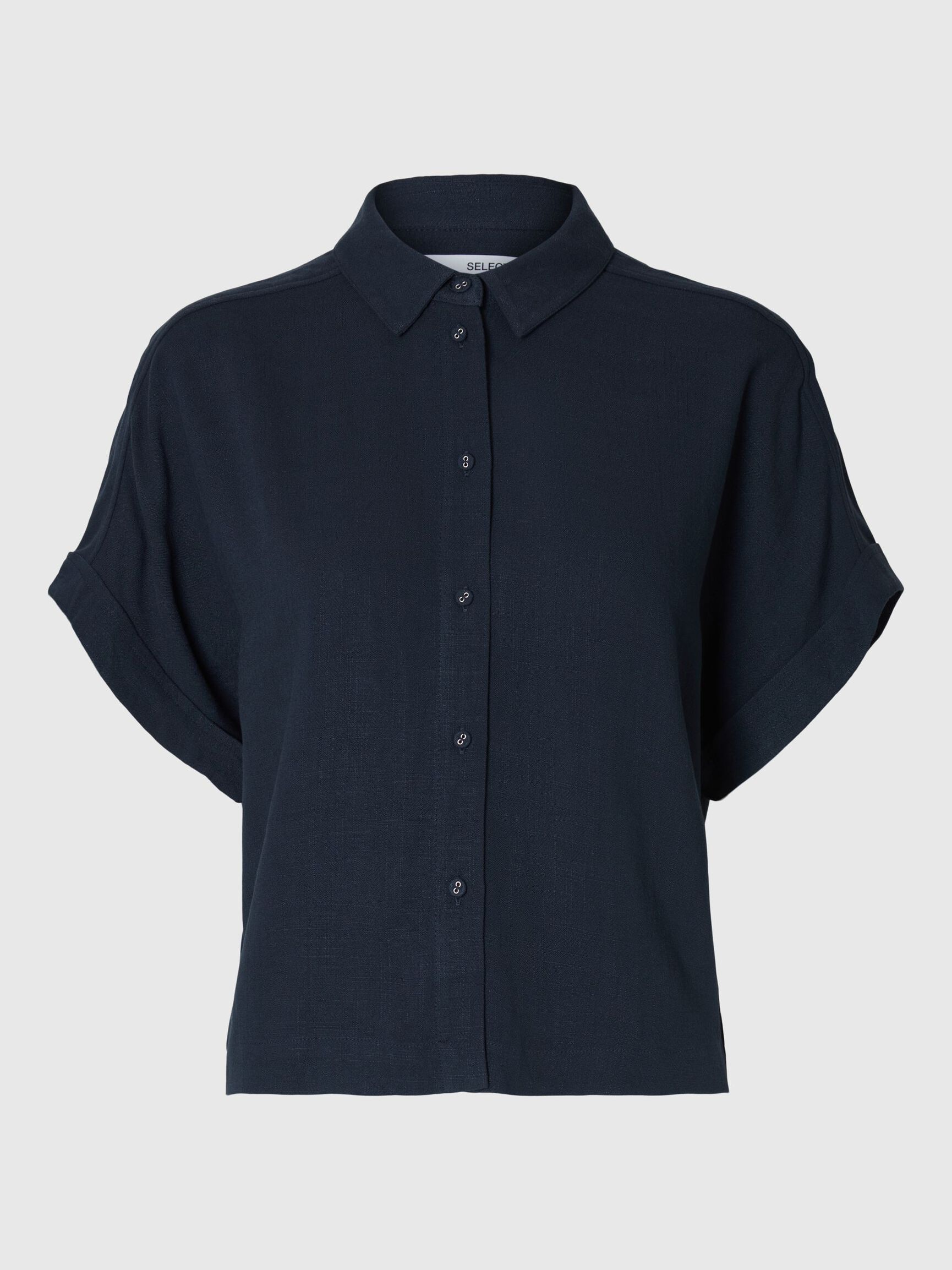 CROPPED SHORT SLEEVED SHIRT, Dark Sapphire, highres