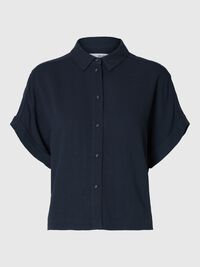 CROPPED SHORT SLEEVED SHIRT, Dark Sapphire, highres