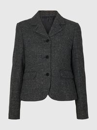 DÜĞMELI KISA BLAZER, Black, highres