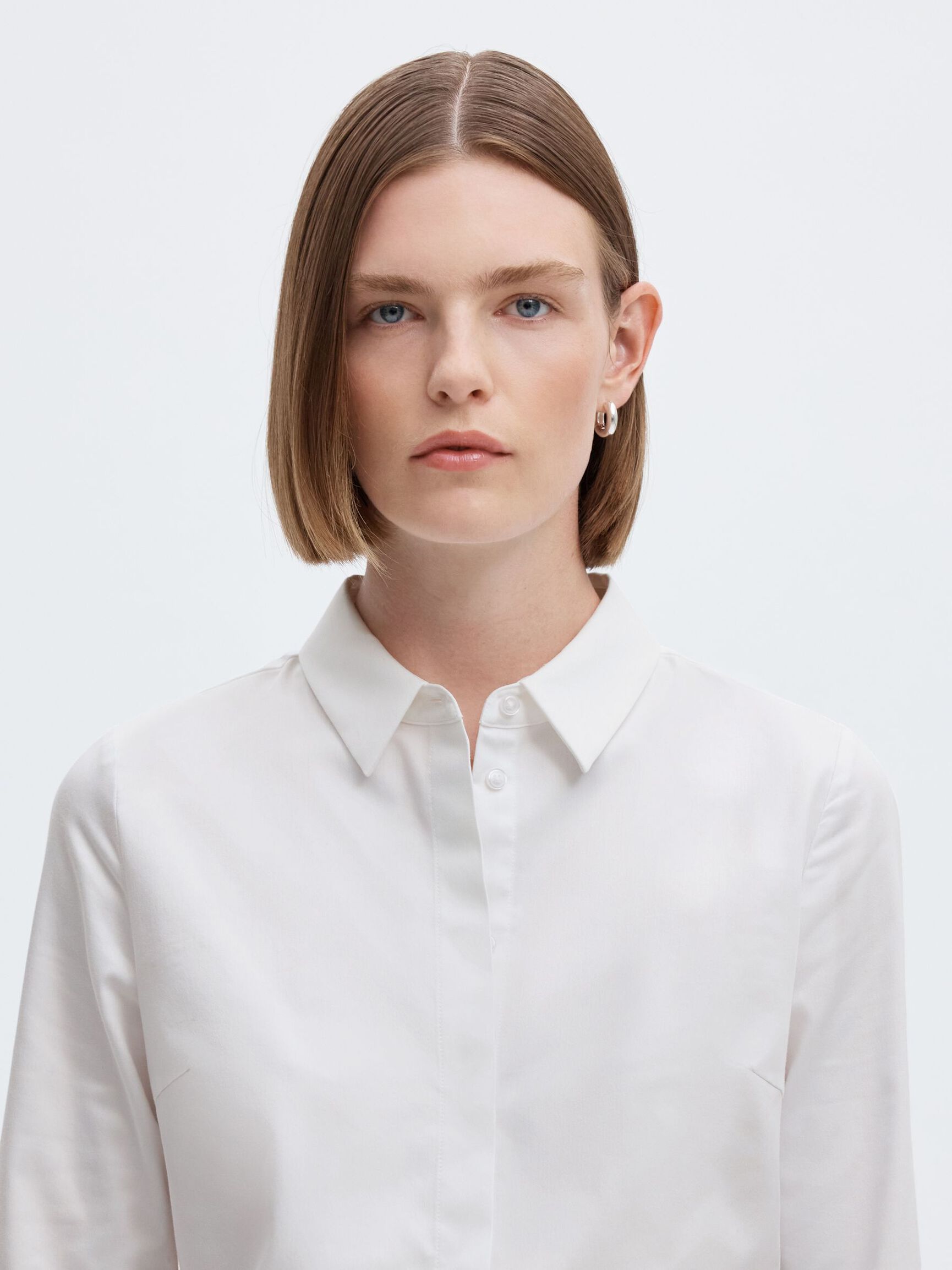FITTED  LONG SLEEVED SHIRT, Bright White, highres