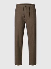 SLIM TAPERED LINEN BLEND TROUSERS, Forest Night, highres