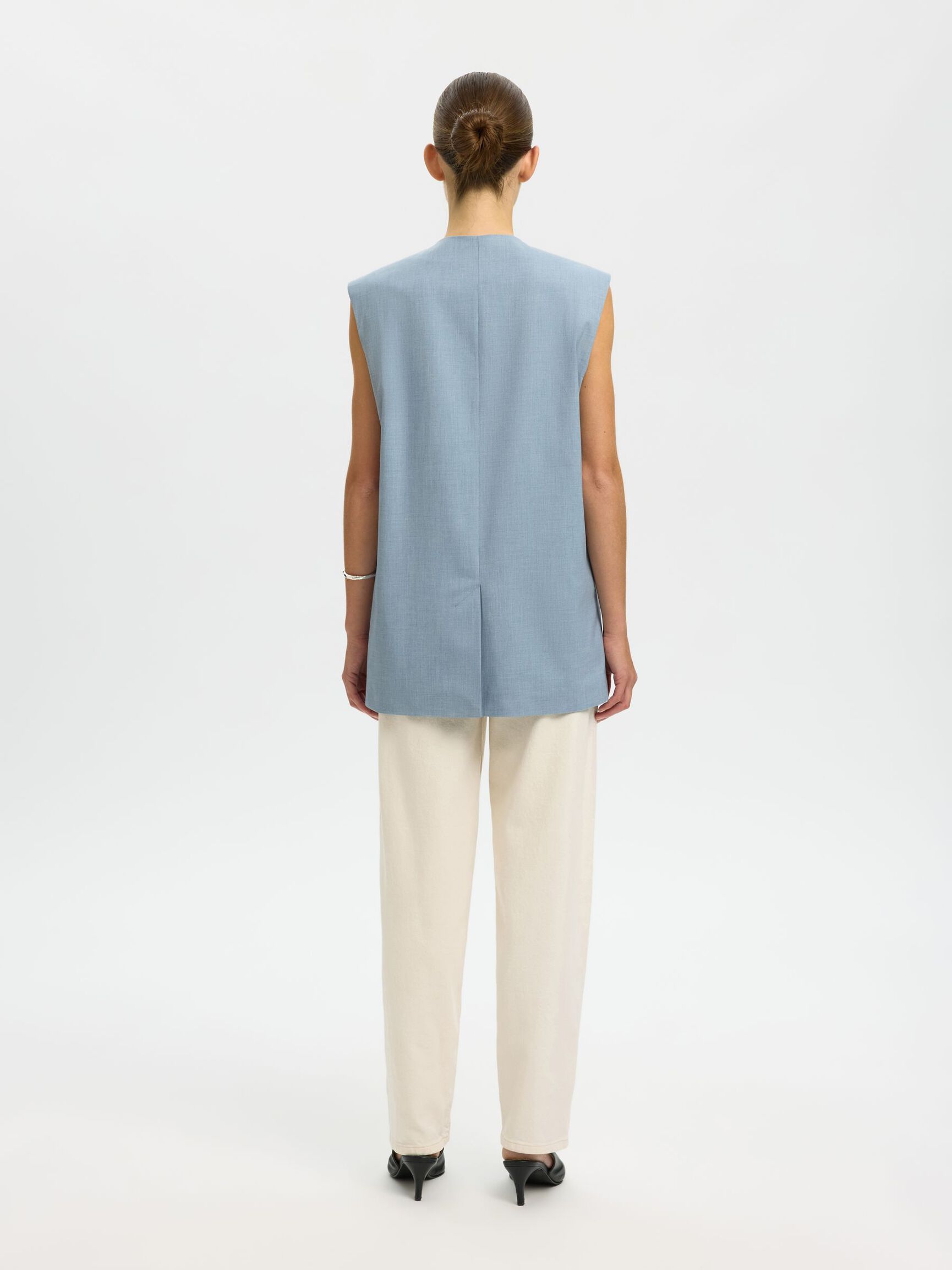 BOXY FIT YELEK YELEK, Dusty Blue, highres