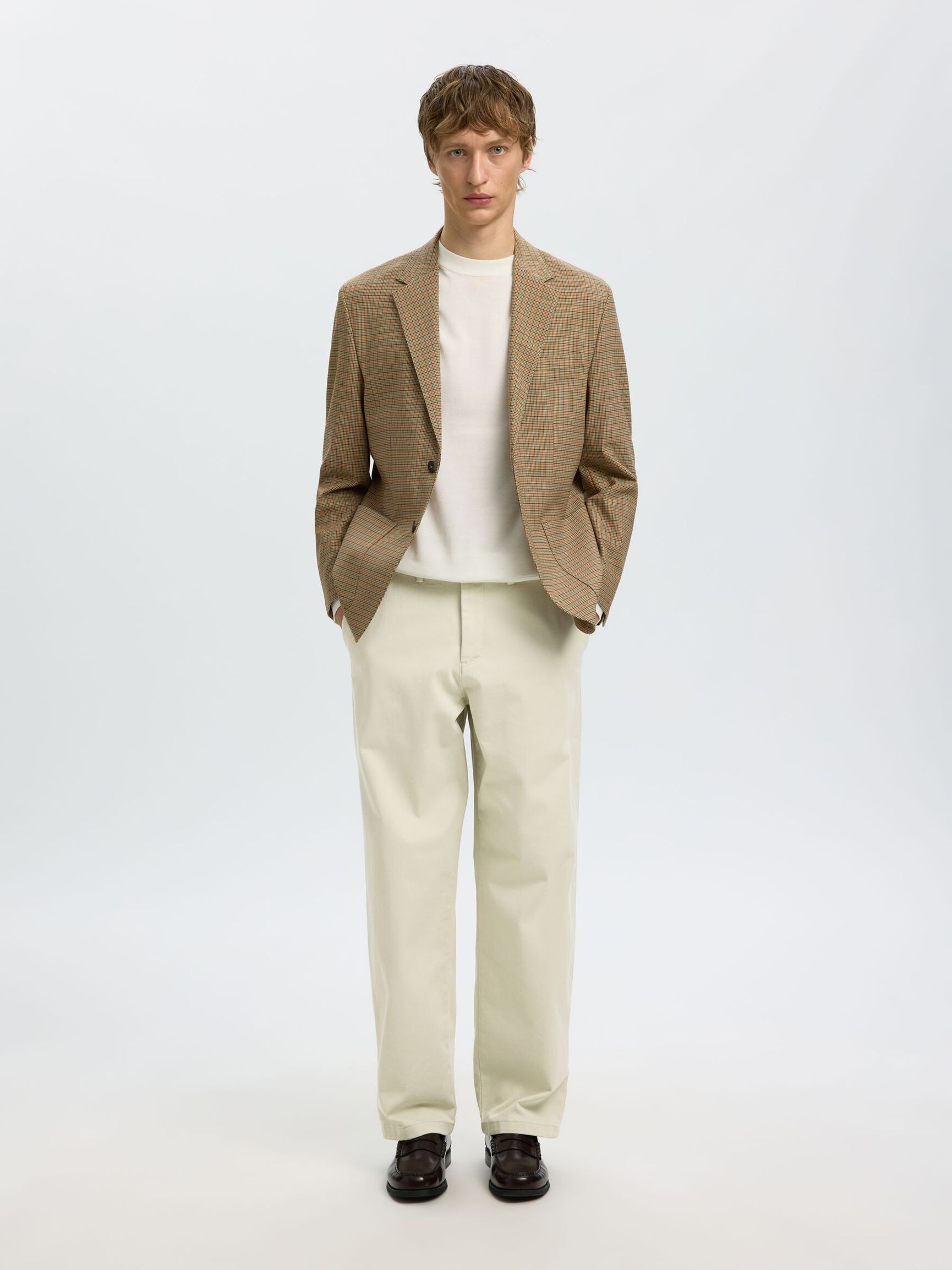 LOOSE FIT TWILL PANTOLON PANTOLON, Silver Birch, highres