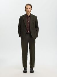 REGULAR FIT KETEN BLAZER BLAZER, Peat, highres