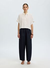 CROPPED SHORT SLEEVED SHIRT, Sandshell, highres