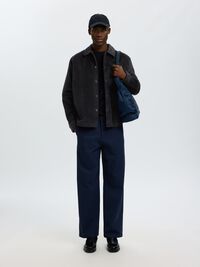 CORDUROY SHIRT, Black, highres
