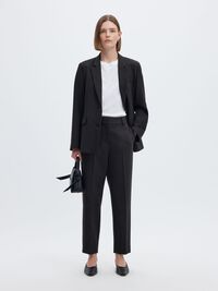 SLIM FIT KUMAŞ PANTOLON, Black, highres