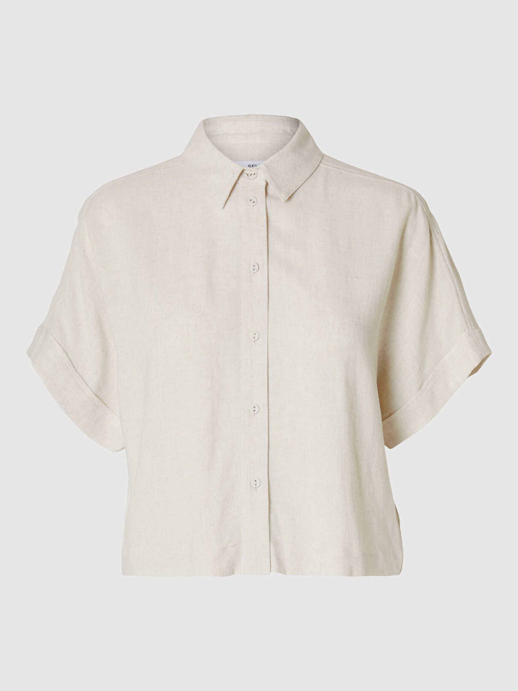 CROPPED SHORT SLEEVED SHIRT, Sandshell, highres
