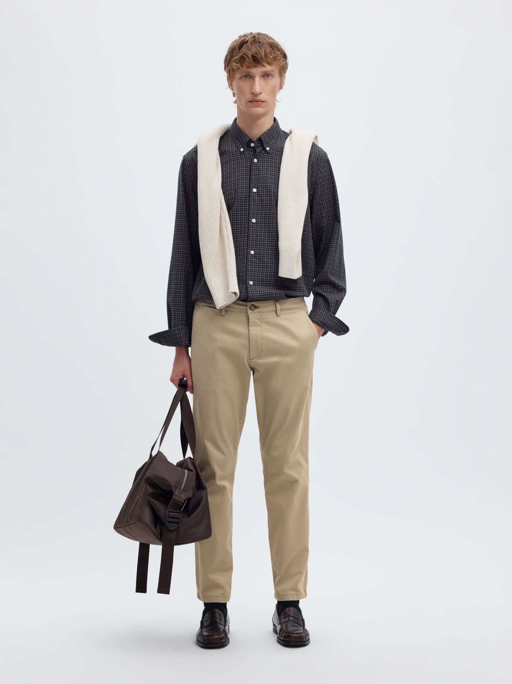 175 SLIM FIT FLEX CHINOS, Greige, highres