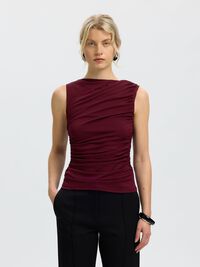 FITTED BLOUSE, Tawny Port, highres