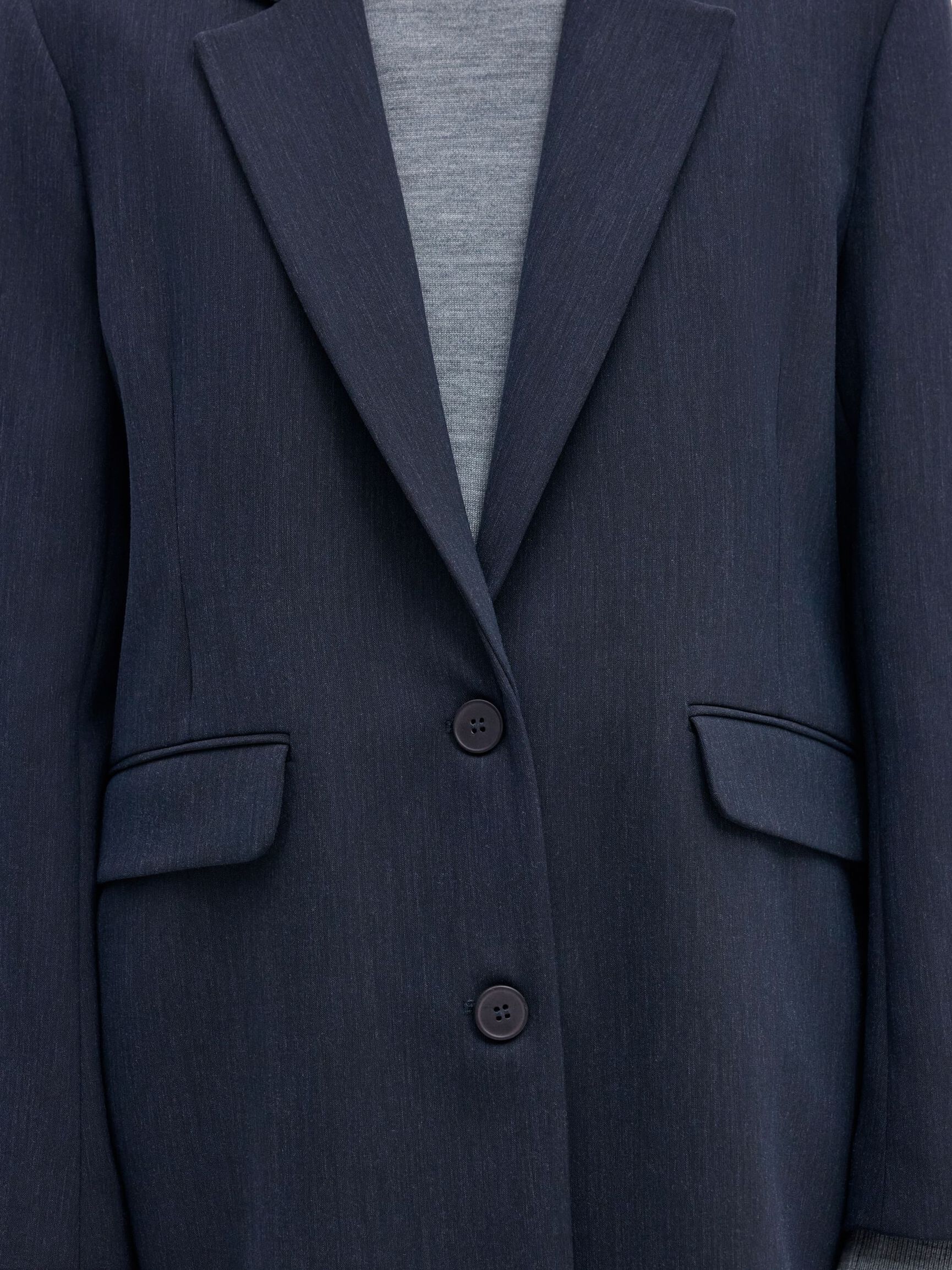VISCOSE BLEND OVERSIZED BLAZER, Dark Sapphire, highres