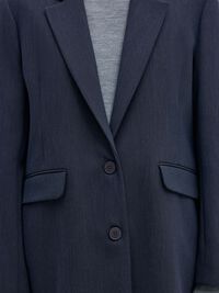 VISCOSE BLEND OVERSIZED BLAZER, Dark Sapphire, highres