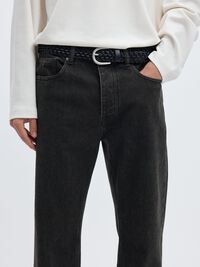 LOOSE FIT 220 JEAN BOL KESIM KOT PANTOLON, Black Denim, highres