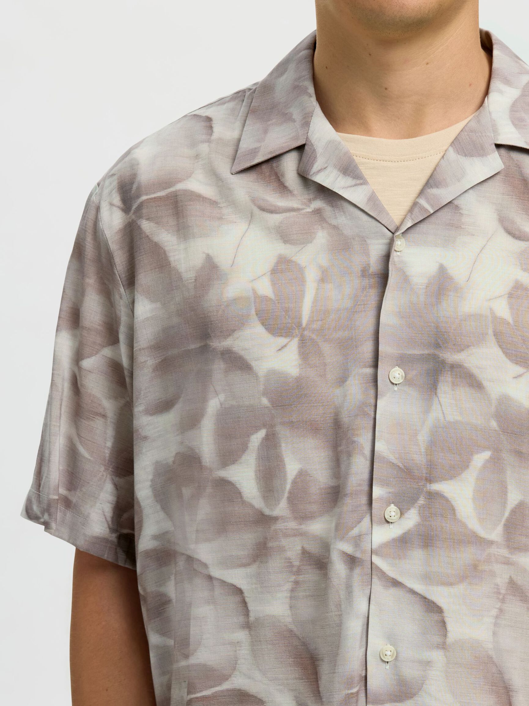 PRINTED SHORT SLEEVED SHIRT, Chocolate Chip, highres