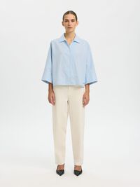 OVERSIZED 3/4 SLEEVED SHIRT, Malibu Blue, highres