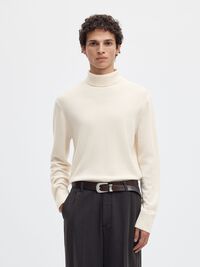 YUMUŞAK DOKULU MERINO BALIKÇI YAKA TRIKO BALIKÇI YAKA, Egret, highres