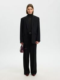 MERINO YÜN BALIKÇI YAKA, Black, highres