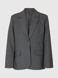 OVERSIZED PINSTRIPED BLAZER, Cool Grey, highres