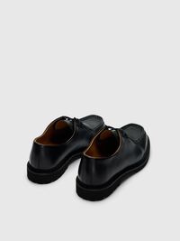 LEATHER MOC-TOE SHOES, Black, highres